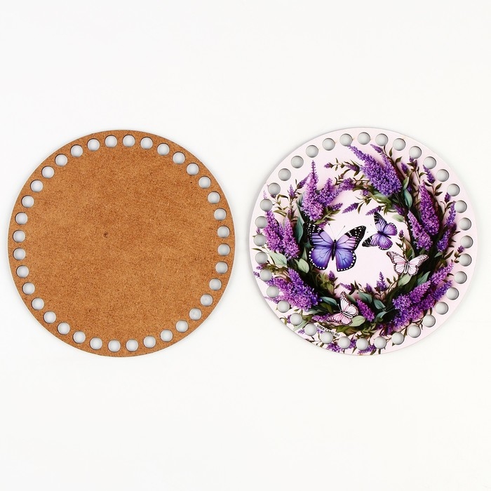 Донышки для вязания 2 в 1 «Весенняя нежность», круг 15 см, хдф 3 мм Донышки для вязания 2 в 1 «Весенняя нежность», круг 15 см, хдф 3 мм