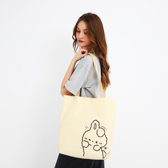 Шопер Зайка, 40х12х38, цвет бежевый Шопер Зайка, 40х12х38, цвет бежевый