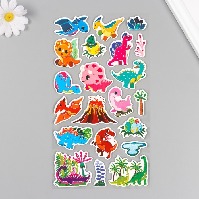 Наклейки для творчества бумага Наклейки для творчества бумага "Динопарк" 15х30 см