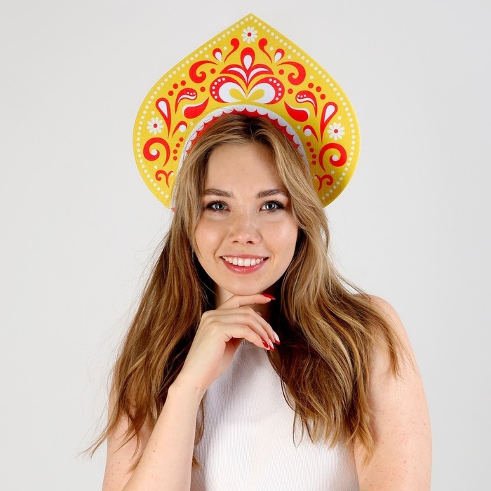 Карнавальный кокошник «Царица» из фетра Карнавальный кокошник «Царица» из фетра