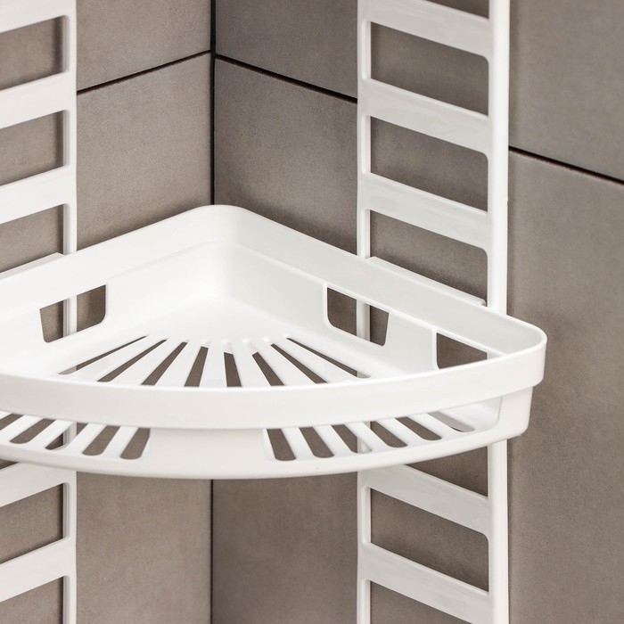 Полка угловая «Трансформер», 25×18×58 см, цвет белый Полка угловая «Трансформер», 25×18×58 см, цвет белый