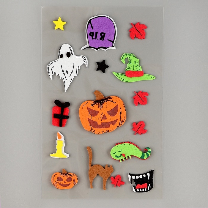 Набор наклеек из EVA  Набор наклеек из EVA "Хэллоуин", 16 шт
