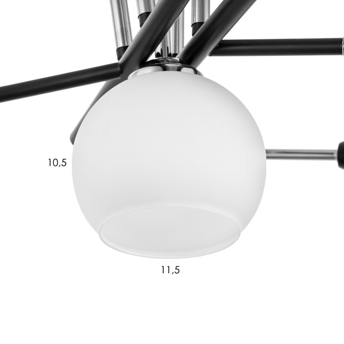 Люстра Люстра "Индис" 5хЕ27 40Вт черно-хромовый 60х60х28 см