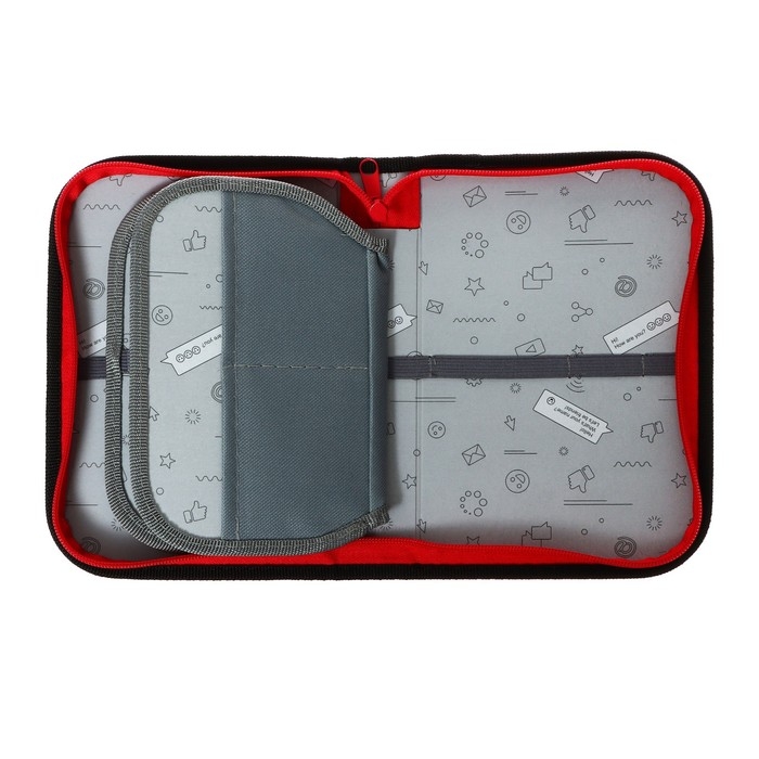 Пенал 3 секции, вкладка внутри, 140 х 210 х 40 мм, тканевый, Calligrata TOP Block Пенал 3 секции, вкладка внутри, 140 х 210 х 40 мм, тканевый, Calligrata TOP Block "Кеды"