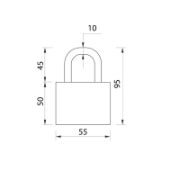 Замок навесной LOCKLAND, 50 мм, влагозащищенный,  короткая дужка, 2 ключа, цвет черный