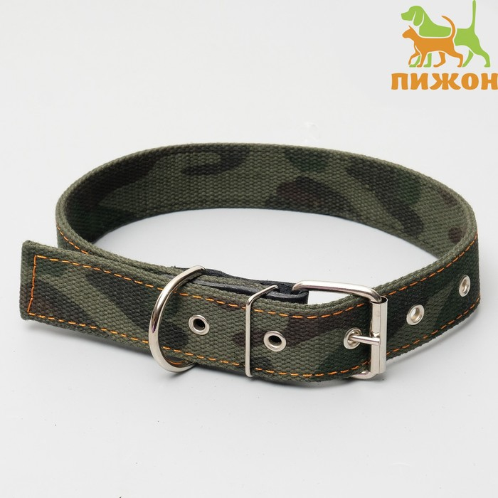Ошейник брезентовый двухслойный  Ошейник брезентовый двухслойный "Камуфляж", 72 х 3,5 см, ОШ 45-60 см