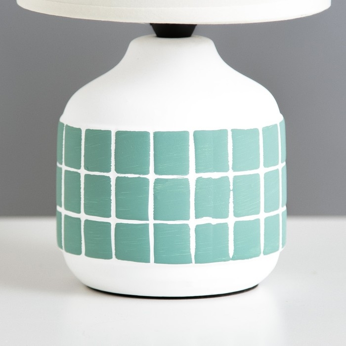 Настольная лампа Настольная лампа "Гликерия" E14 40Вт бело-лазурная 15х15х27 см RISALUX