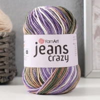 Пряжа "Jeans crazy" 55% хлопок, 45% акрил 160м/50гр (7207 фиолет-сир-зел.)