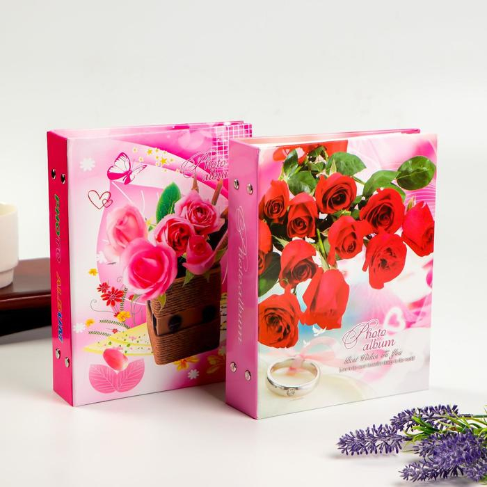 Фотоальбом на 200 фото 10х15 см Фотоальбом на 200 фото 10х15 см "Романтика" 18,5х21,5х5,5 см МИКС