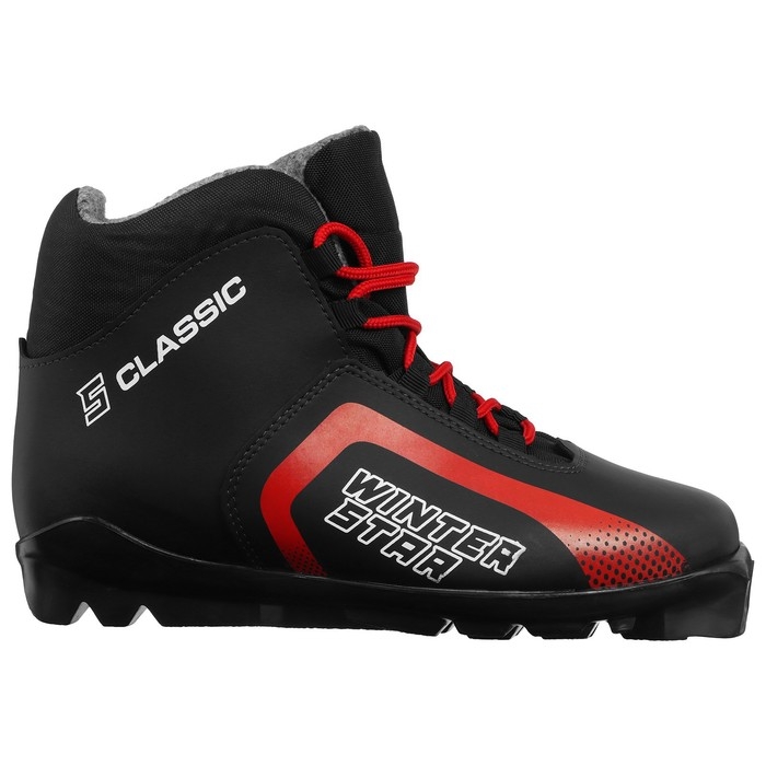 Ботинки лыжные Winter Star classic, SNS, искусственная кожа, цвет чёрный/красный, лого белый, размер 45 Ботинки лыжные Winter Star classic, SNS, искусственная кожа, цвет чёрный/красный, лого белый, размер 45