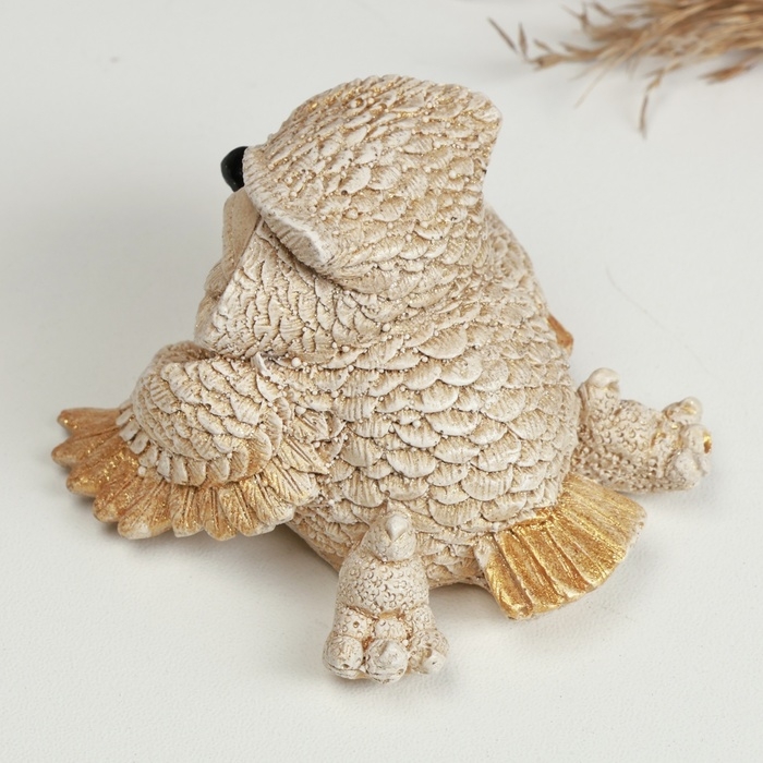 Фигура Фигура "Сова лежит" бежевая, 6х7х5см