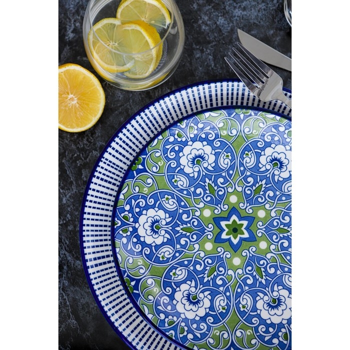 Тарелка керамическая Доляна «Мерцание», d=21,7 см, цвет синий Тарелка керамическая Доляна «Мерцание», d=21,7 см, цвет синий