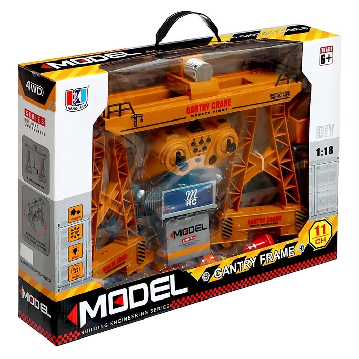 Кран на радиоуправлении «Козловой», работает от аккумулятора Кран на радиоуправлении «Козловой», работает от аккумулятора