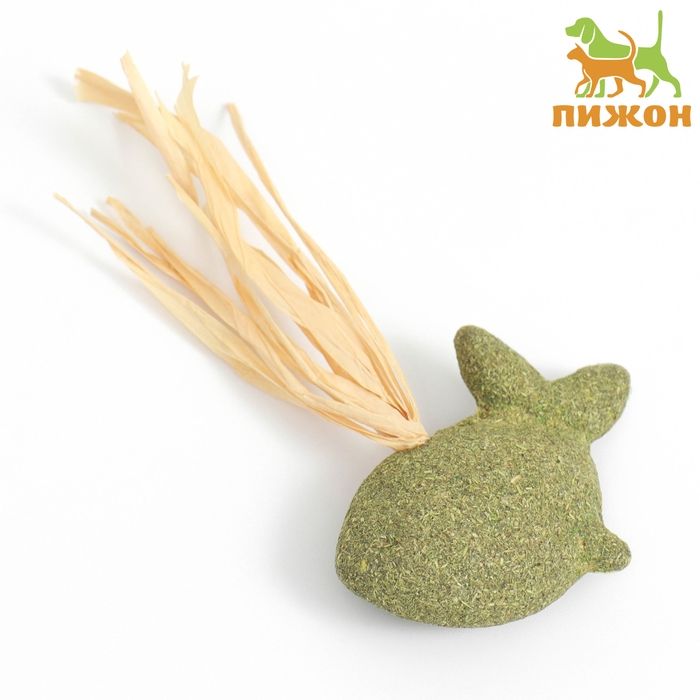 Игрушка для кошек из прессованной кошачьей мяты  Игрушка для кошек из прессованной кошачьей мяты "Дельфин", 7 см