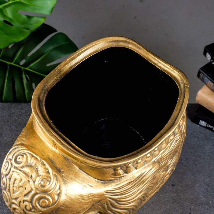 Фигурное кашпо Фигурное кашпо "Слон средний", золото 6 л/ 35х22х35см