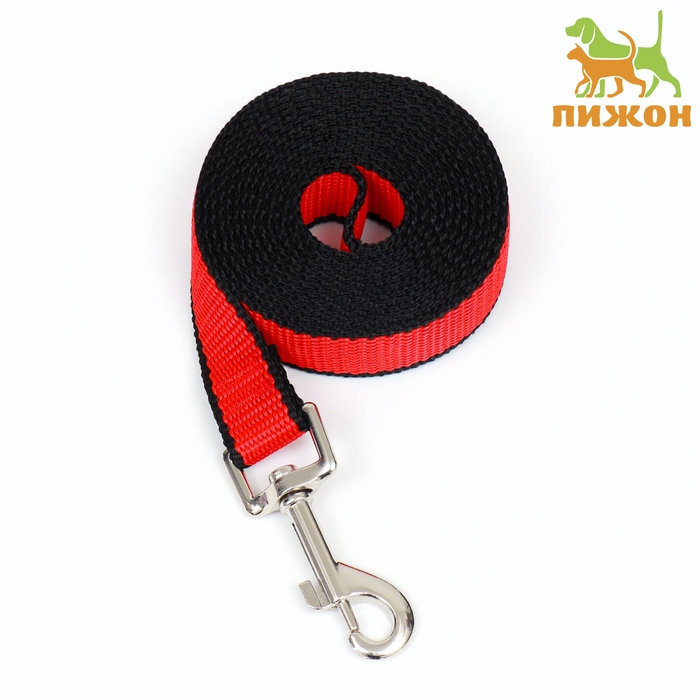 Поводок 2 м х 2 см, красно-чёрный Поводок 2 м х 2 см, красно-чёрный