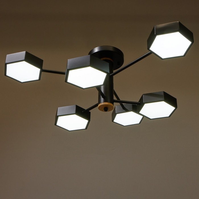 Люстра 1318/6BK LED 144Вт 3000-6000К черный 71х65х25 см BayerLux