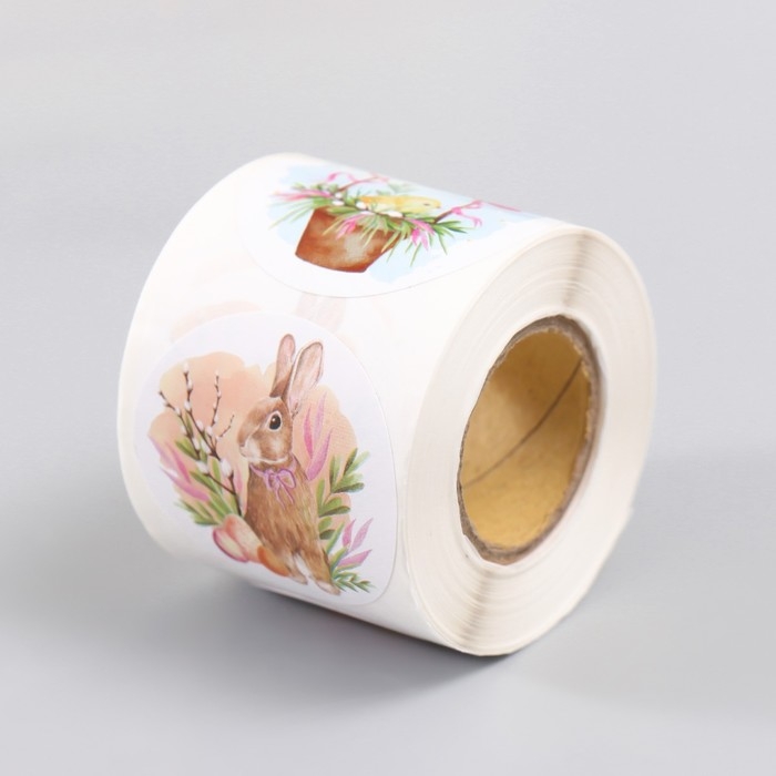 Наклейка бумага Наклейка бумага "Светлая Пасха" d=3,8 см 252 шт в рулоне