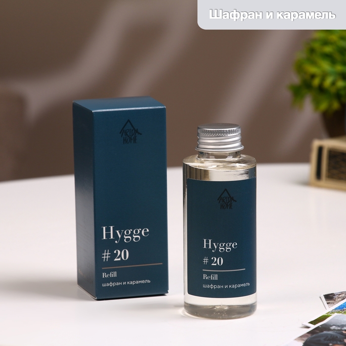 Наполнитель для ароматического диффузора Хюгге #20 Шафран и карамель 100 мл Наполнитель для ароматического диффузора Хюгге #20 Шафран и карамель 100 мл