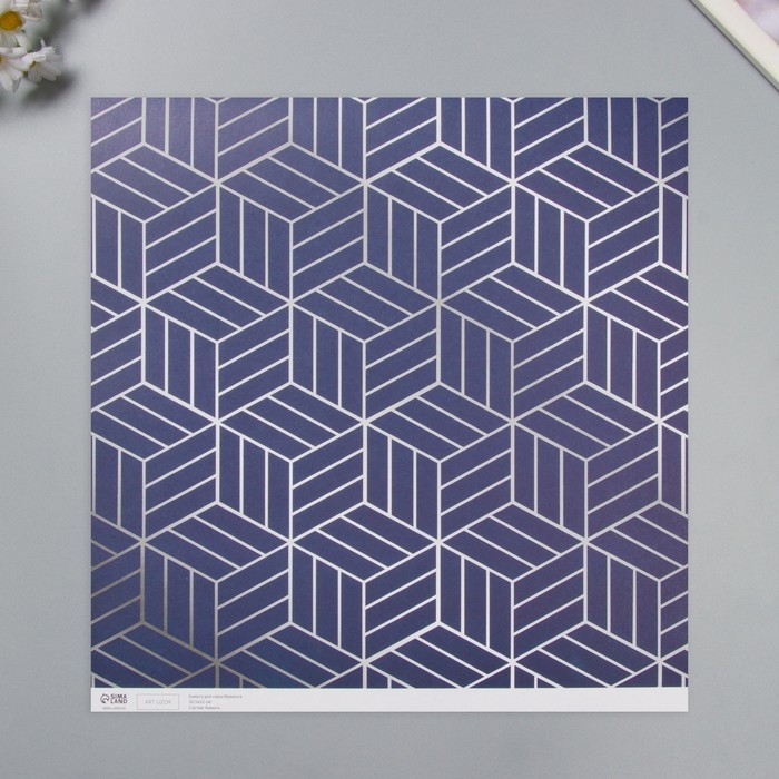 Бумага для скрапбукинга Бумага для скрапбукинга "3D геометрия" плотность 180 гр набор 5 шт 30,5х32 см