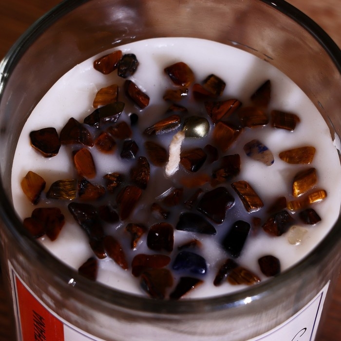 Свеча соевая  Свеча соевая "7 чакр" с кристаллами, 200 гр, Свадхистана