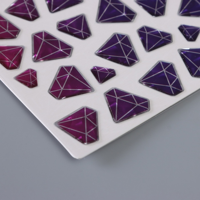 Наклейки для творчества пластик Наклейки для творчества пластик "Градиент. Алмазы" 22х9,5 см
