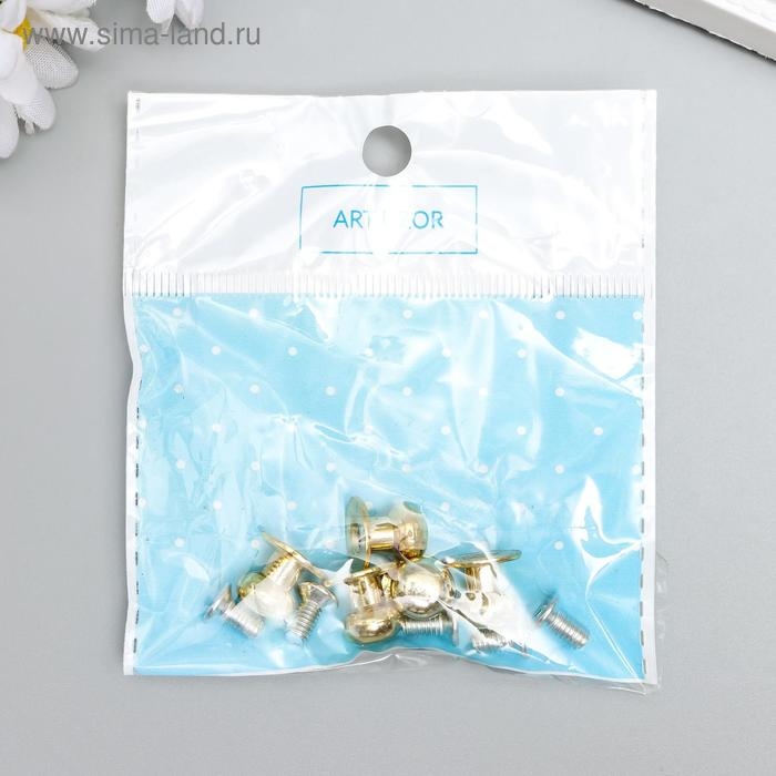 Ручка для шкатулки металл Ручка для шкатулки металл "Мини" набор 5 шт+винтики золото 1,1х1 см