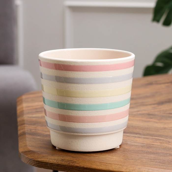 Кашпо  Кашпо "Лента колор" белый платан 1,13 л