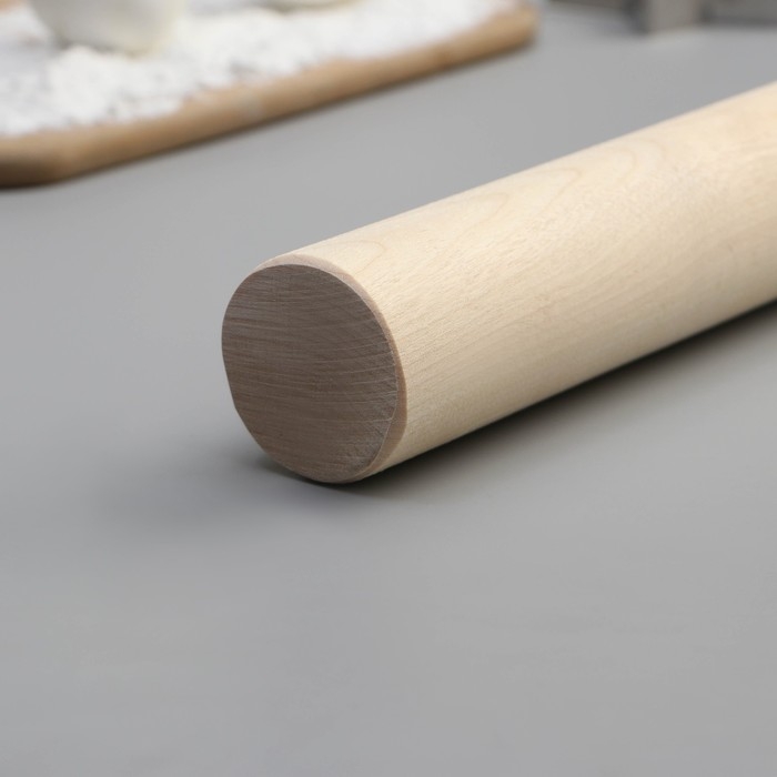 Скалка прямая Доляна, 50×4.3 см, берёза Скалка прямая Доляна, 50×4.3 см, берёза