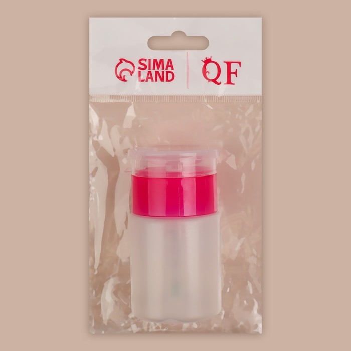 Флакон с помпой, 75 мл, цвет розовый/прозрачный Флакон с помпой, 75 мл, цвет розовый/прозрачный