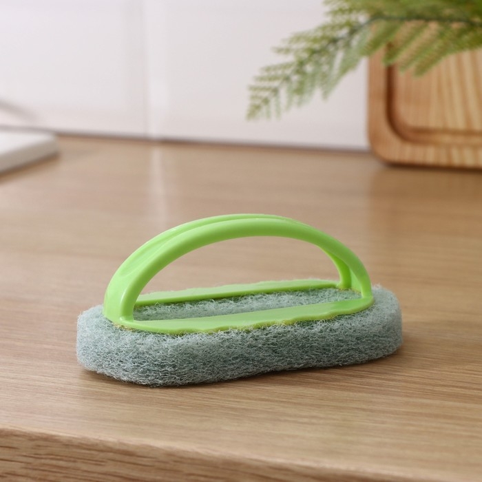 Щётка абразивная с ручкой Доляна, 15×8 см, цвет МИКС Щётка абразивная с ручкой Доляна, 15×8 см, цвет МИКС