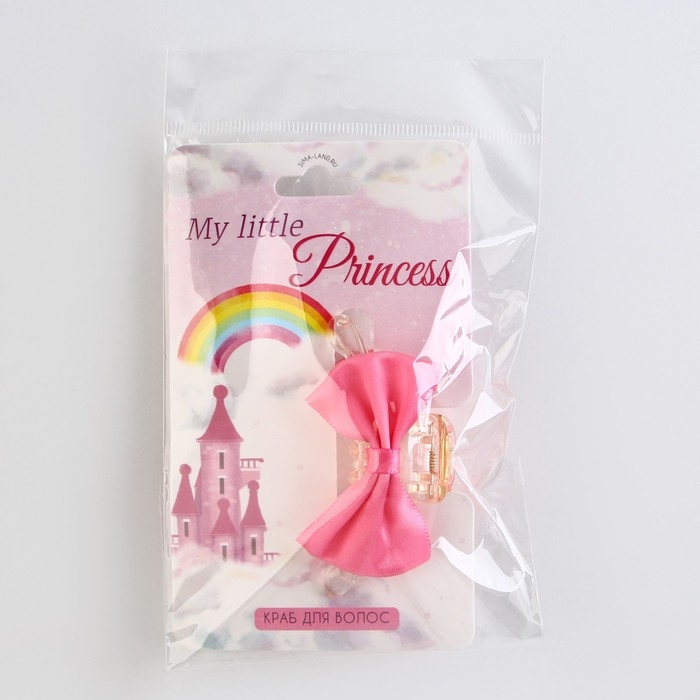 Краб для волос с бантом «My little princess», 5 х 5 х 2.9 см Краб для волос с бантом «My little princess», 5 х 5 х 2.9 см