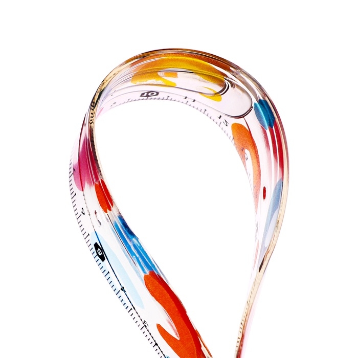 Набор геометрический гибкий силиконовый (линейка 20см+2 угольника+транспортир) Абстракция Набор геометрический гибкий силиконовый (линейка 20см+2 угольника+транспортир) Абстракция