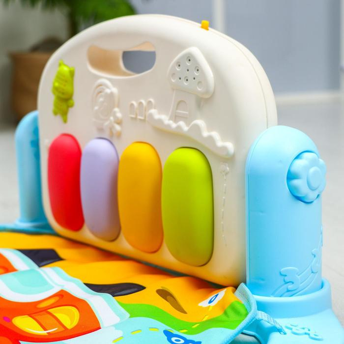 Развивающий коврик «Жирафик», с пианино, голубой Развивающий коврик «Жирафик», с пианино, голубой