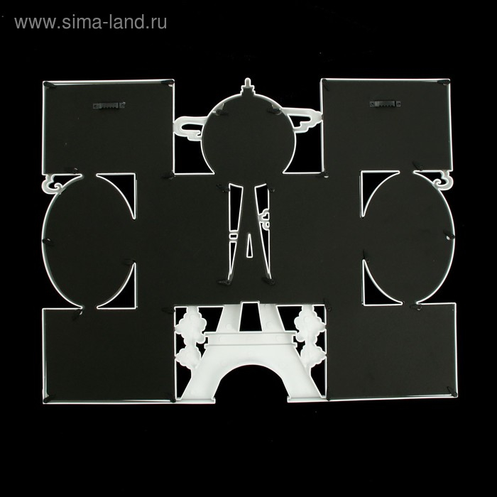 Фоторамка на 9 фото 10х10, 10х15 см "Париж" белая 43х55х2,5 см