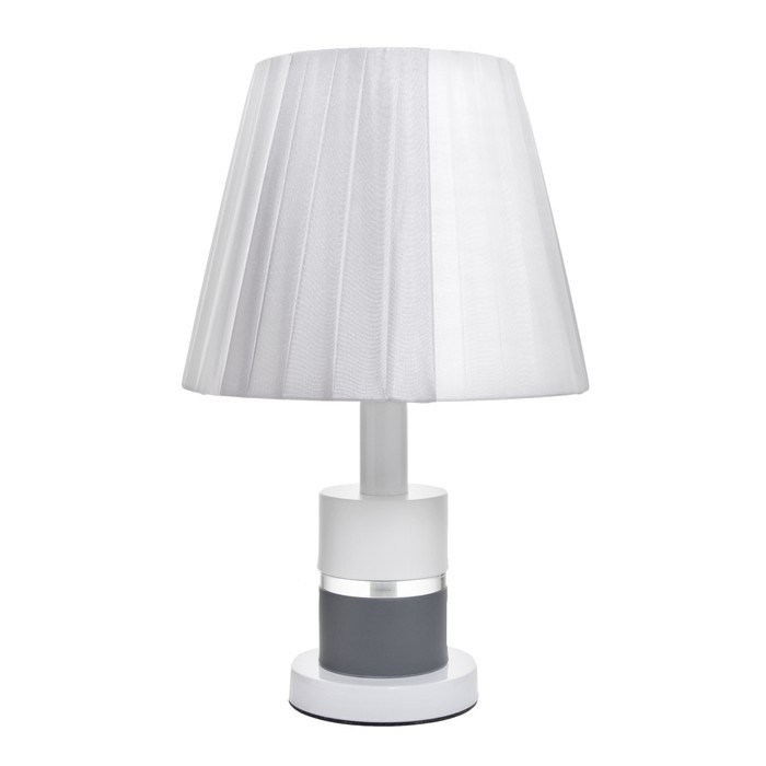 Настольная лампа Аурика E27 40Вт бело-серые 25х25х41 см RISALUX Настольная лампа Аурика E27 40Вт бело-серые 25х25х41 см RISALUX