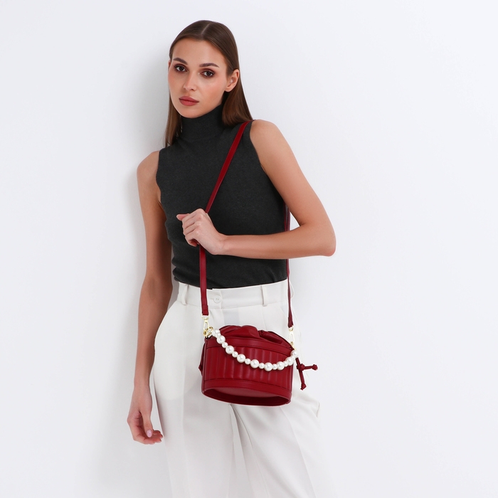 Сумка кросс-боди, отдел на шнурке, цвет бордовый Сумка кросс-боди, отдел на шнурке, цвет бордовый
