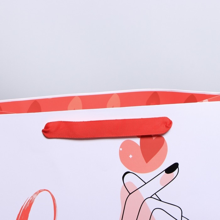 Пакет подарочный ламинированный, упаковка, &laquo;Люблю&raquo;, ML 23 х 27 х 11,5 см