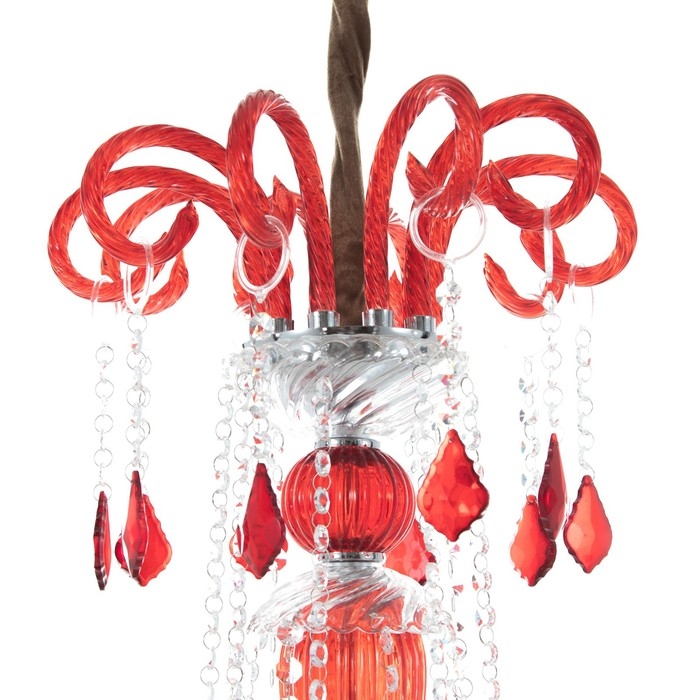 Люстра Люстра "Карина" 8хЕ14 40Вт красный 75х75х100-130см BayerLux