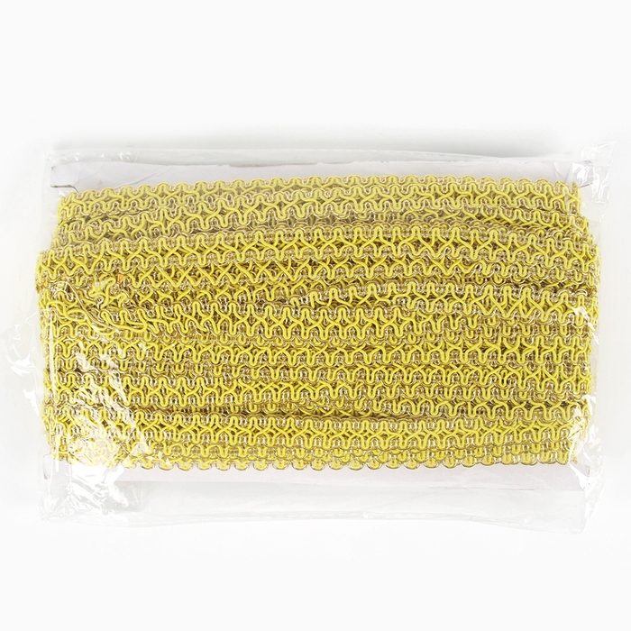 Тесьма жёлтая, с золотом по краю, 1,5 см, по 50 м Тесьма жёлтая, с золотом по краю, 1,5 см, по 50 м