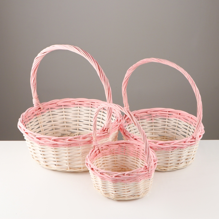 Набор корзин, 3 шт, 36×14×39 см, 32×12×34 см, 27×11×29 см, ива Набор корзин, 3 шт, 36×14×39 см, 32×12×34 см, 27×11×29 см, ива