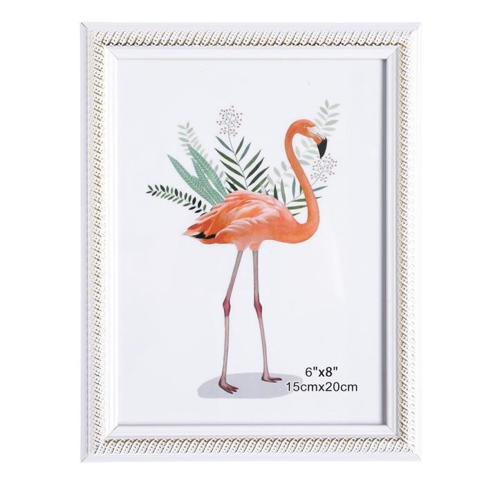 Фоторамка пластик 15х20 см Фоторамка пластик 15х20 см "Золотая спираль на белом" 23х18 см