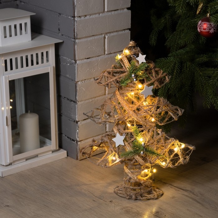 Светодиодная фигура «Ёлка» 32 × 44 × 10 см, металл, текстиль, батарейки ААх2 (не в комплекте), свечение тёплое белое Светодиодная фигура «Ёлка» 32 × 44 × 10 см, металл, текстиль, батарейки ААх2 (не в комплекте), свечение тёплое белое