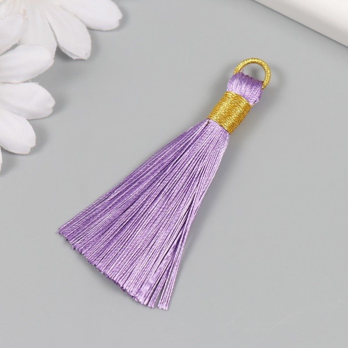 Декор для творчества текстиль Декор для творчества текстиль "Кисть. Оливия" сиреневый набор 2 шт 8х1,2 см