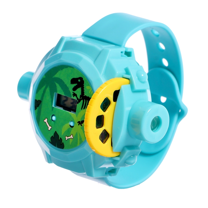 Часы-проектор «Динозавры», световые эффекты, 24 картинки, цвет голубой Часы-проектор «Динозавры», световые эффекты, 24 картинки, цвет голубой