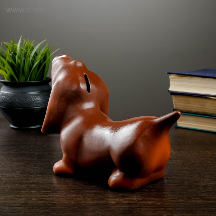 Копилка Копилка "Такса" коричневая, 25х12х15см