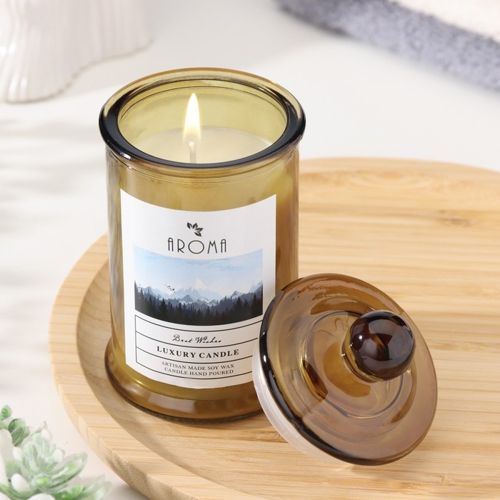 Свеча ароматическая в банке   Свеча ароматическая в банке  "Душистая лаванда", 40ч, 95 гр, в коробке