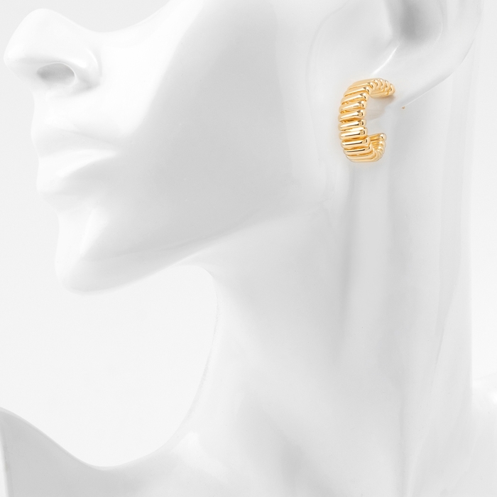 Серьги металл «Геометрия» дорожка акары, цвет золото, d=3,3 см Серьги металл «Геометрия» дорожка акары, цвет золото, d=3,3 см