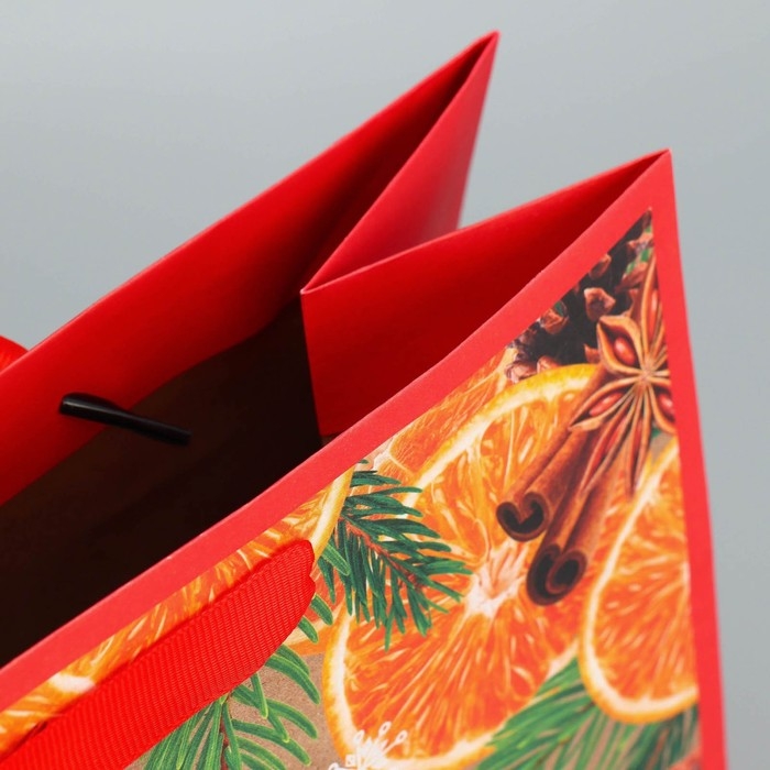 Пакет подарочный новогодний крафтовый квадратный «Мечты», 30 х 30 х 12 см, Новый год Пакет подарочный новогодний крафтовый квадратный «Мечты», 30 х 30 х 12 см, Новый год