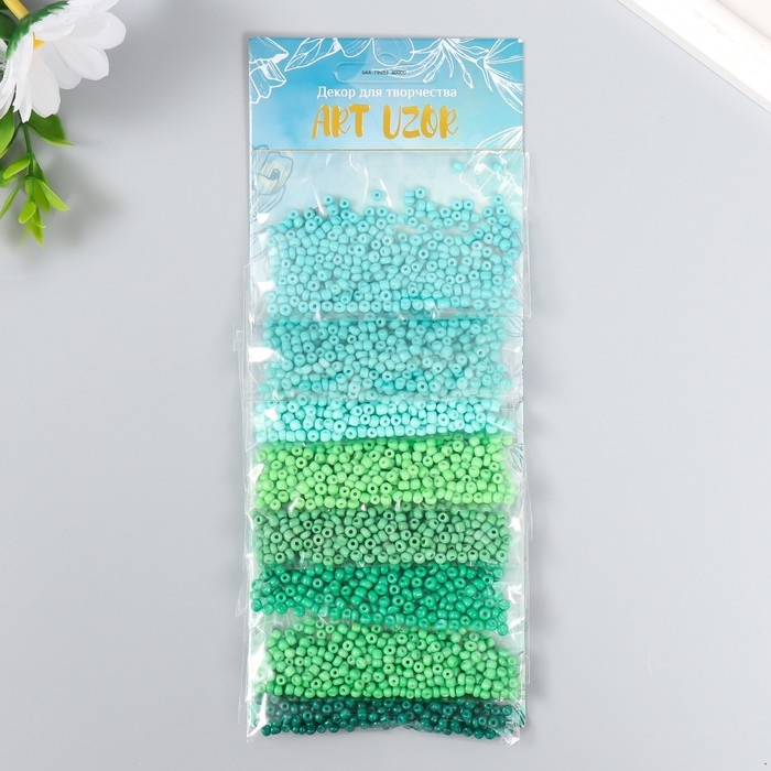 Бисер круглый 8/0  Бисер круглый 8/0 "Оттенки свежести" 8 цветов х 10 гр 20х8 см